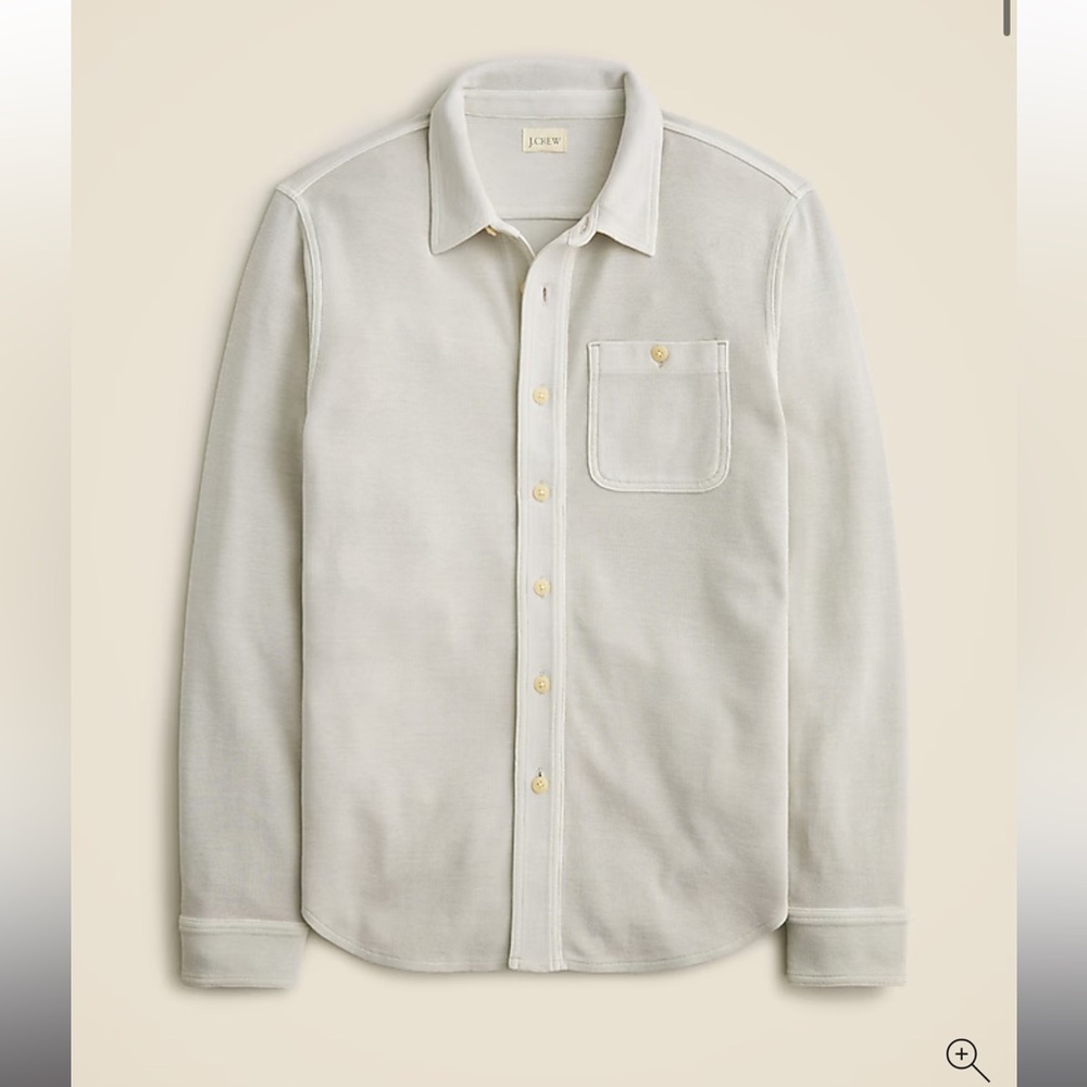 J.Crew Cotton waffle shirt in Stone